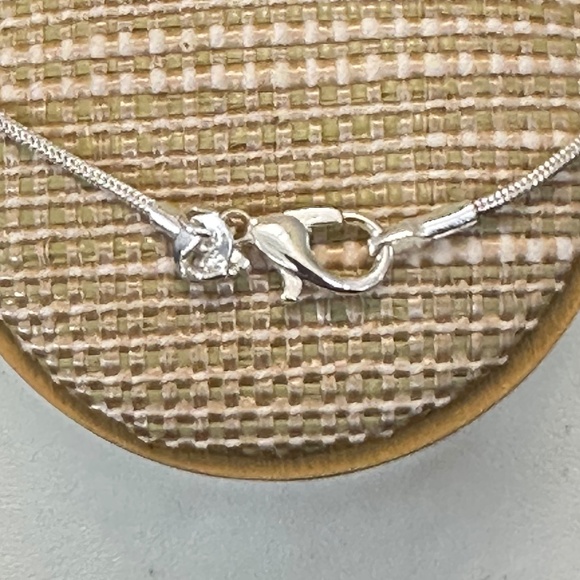 925 Sterling Silver Pendant W/Dyed Blue Agate Stone/Bead & 3 small Cz’s Above. - Picture 3 of 16